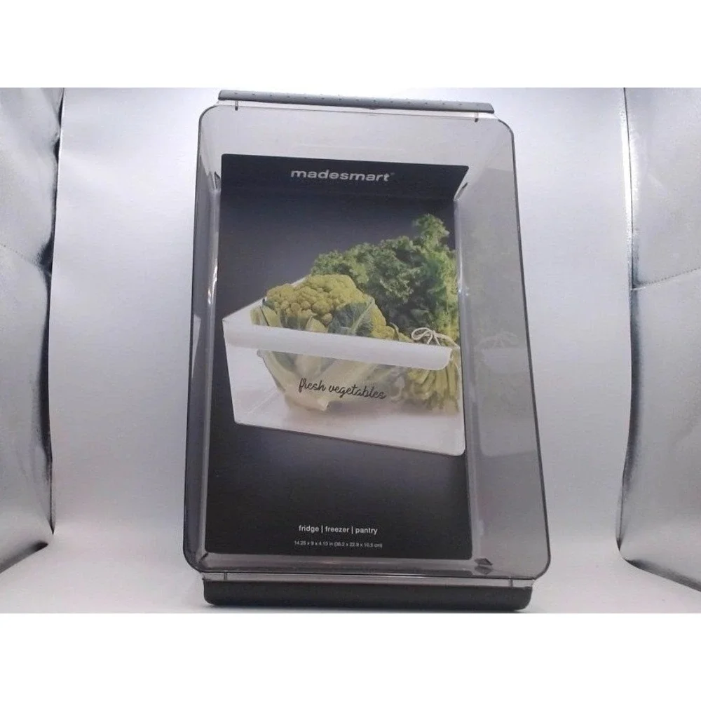 madesmart Fridge/Pantry 8in Wide Deep Bin, Carbon, BRAND NEW WITH TAGS